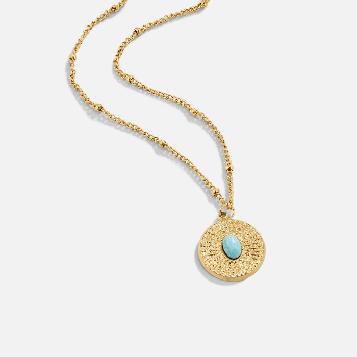 Hushmode - Turquoise Stone Coin Necklace