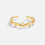 Hushmode - Wavey Pearl 18K Gold Ring 1