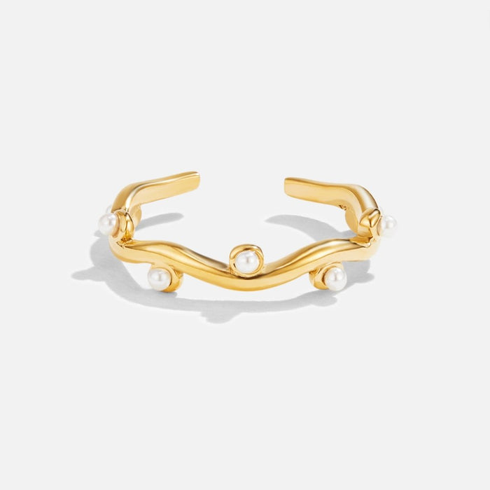 Hushmode - Wavey Pearl 18K Gold Ring