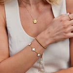 Hushmode - Gold White Clover Bracelet 2