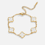 Hushmode - Gold White Clover Bracelet 1