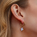 Hushmode - White Clover Hoop Earrings 4