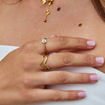 Hushmode - White Petal Shell Ring 6