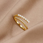 Hushmode - “Wrap Me” Pearl & Crystal Ring 4