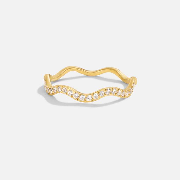 Hushmode - Crystal & Gold Wave Ring